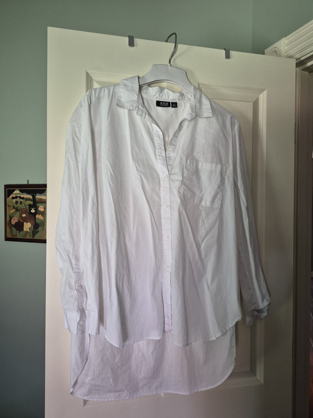a.n.a White Longline Button-Down Shirt